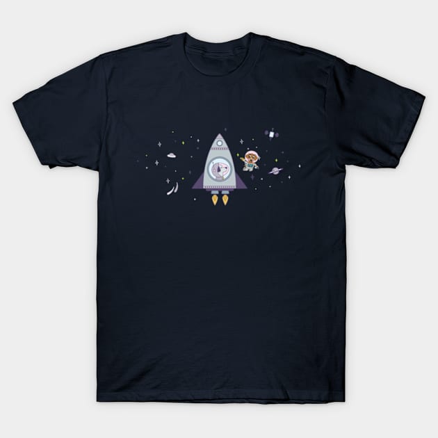 Space Dog T-Shirt by Happy Asmara